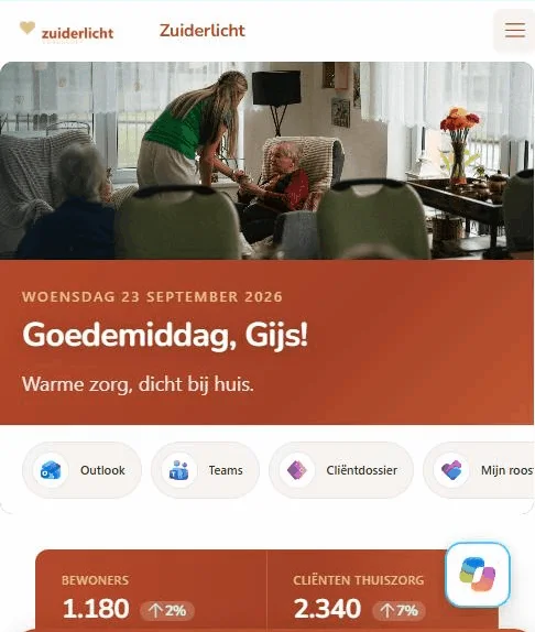 Zuiderlicht intranet op mobiel